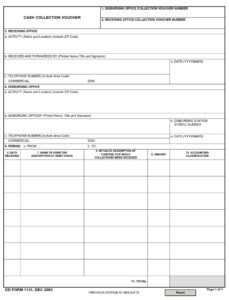 DD Form 1131 – Cash Collection Voucher - DD Forms