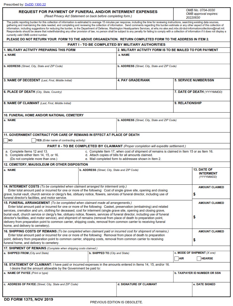 DD Form 1375