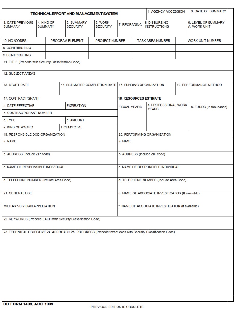 DD Form 1498