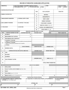 DD Form 1547 – Record of Weighted Guidelines Application - DD Forms