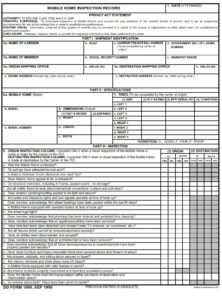DD Form 1800 – Mobile Home Inspection Record - DD Forms