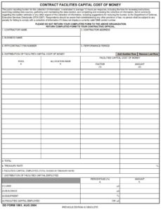 DD Form 1861 – Contract Facilities Capital Cost of Money - DD Forms