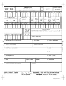 DD Form 1348-6 – Single Line Item Requisition System Document, DoD ...