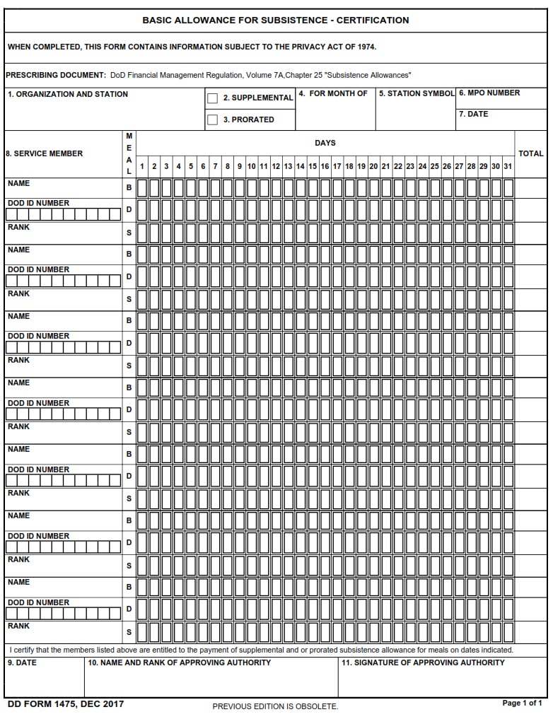 DD Form 1475