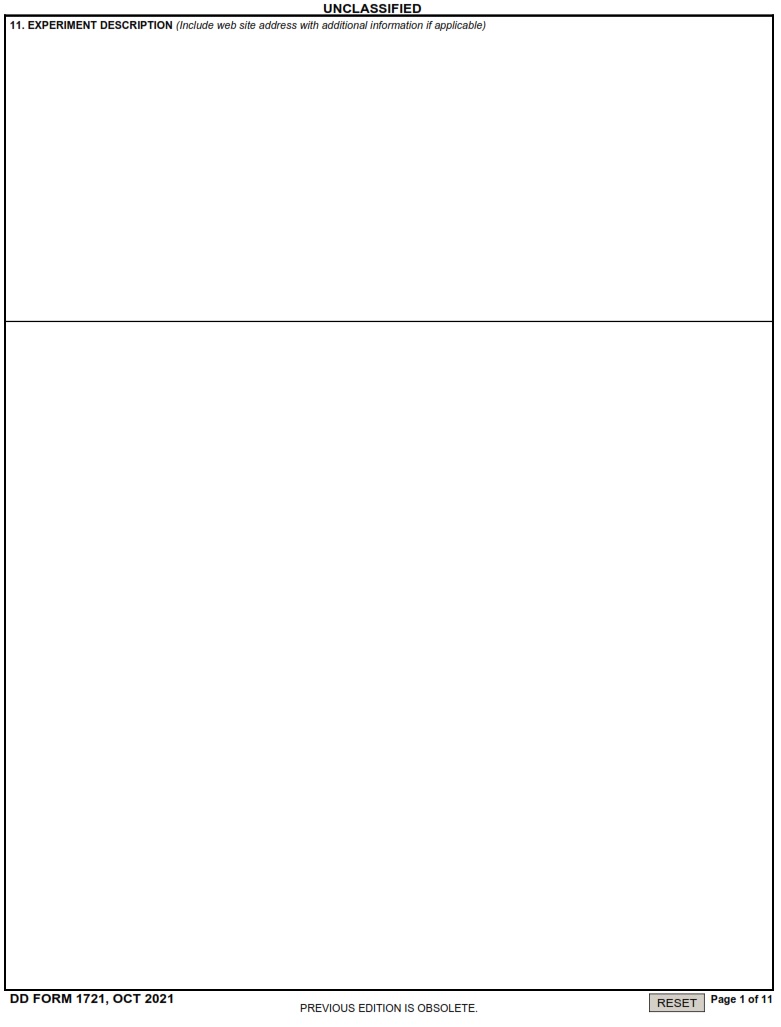 DD Form 1721 Space Test Program Flight Request DD Forms