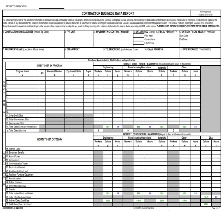 DD Form 1921 3 Contractor Business Data Report DD Forms dd-form-1921-3-contractor-business-data-report-dd-forms