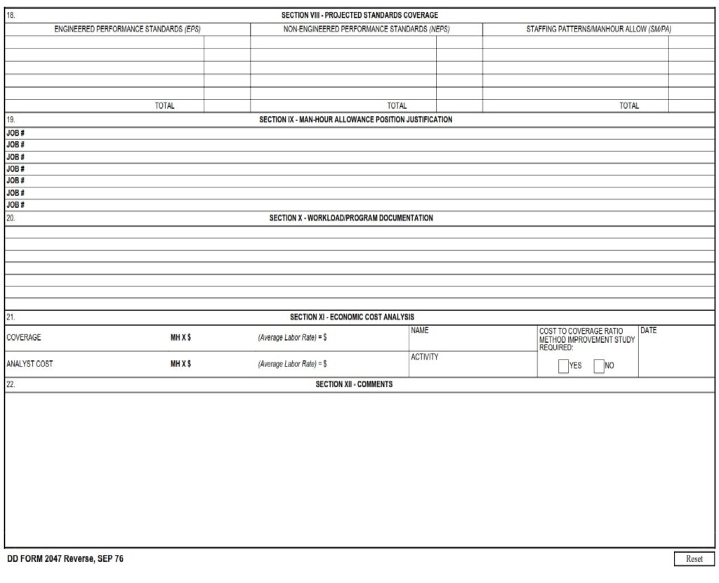 DD Form 2047 – Work Measurement Feasibility Study Data Sheet - DD Forms