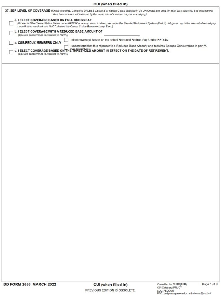 DD Form 2656 Data For Payment Of Retired Personnel DD Forms