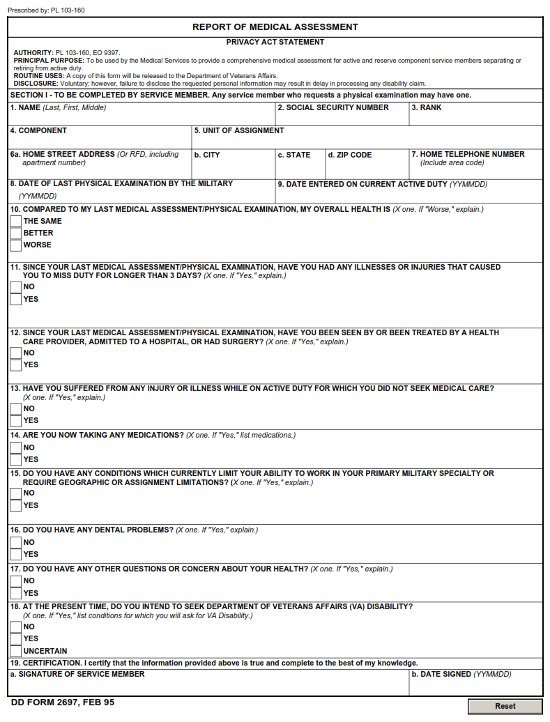 DD Form 2697 Piping And Casing Log DD Forms