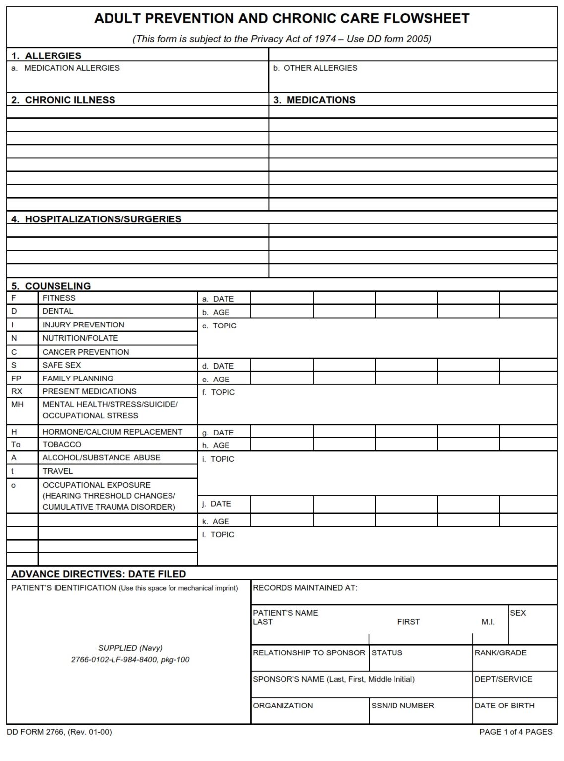 DD Form 2766 – Qualification to Possess Firearms or Ammunition - DD Forms