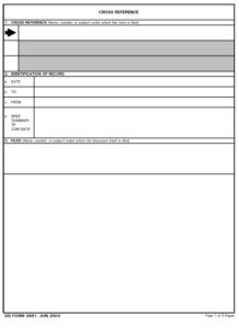 Dd Form 2861 – Cross-reference - Dd Forms