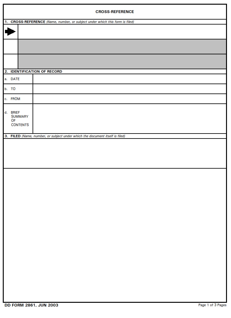 DD Form 2861 - Page 1