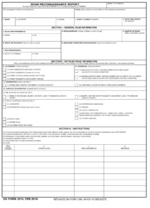 DD Form 3010 – Road Reconnaissance Report - DD Forms