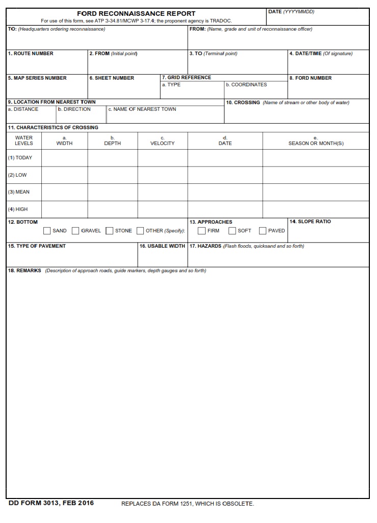 DD Form 3013 - Page 1