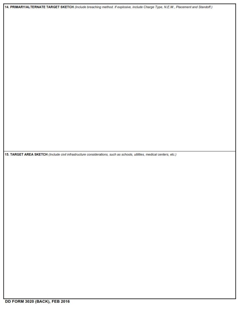 DD Form 3020 – Breaching Reconnaissance Record - DD Forms