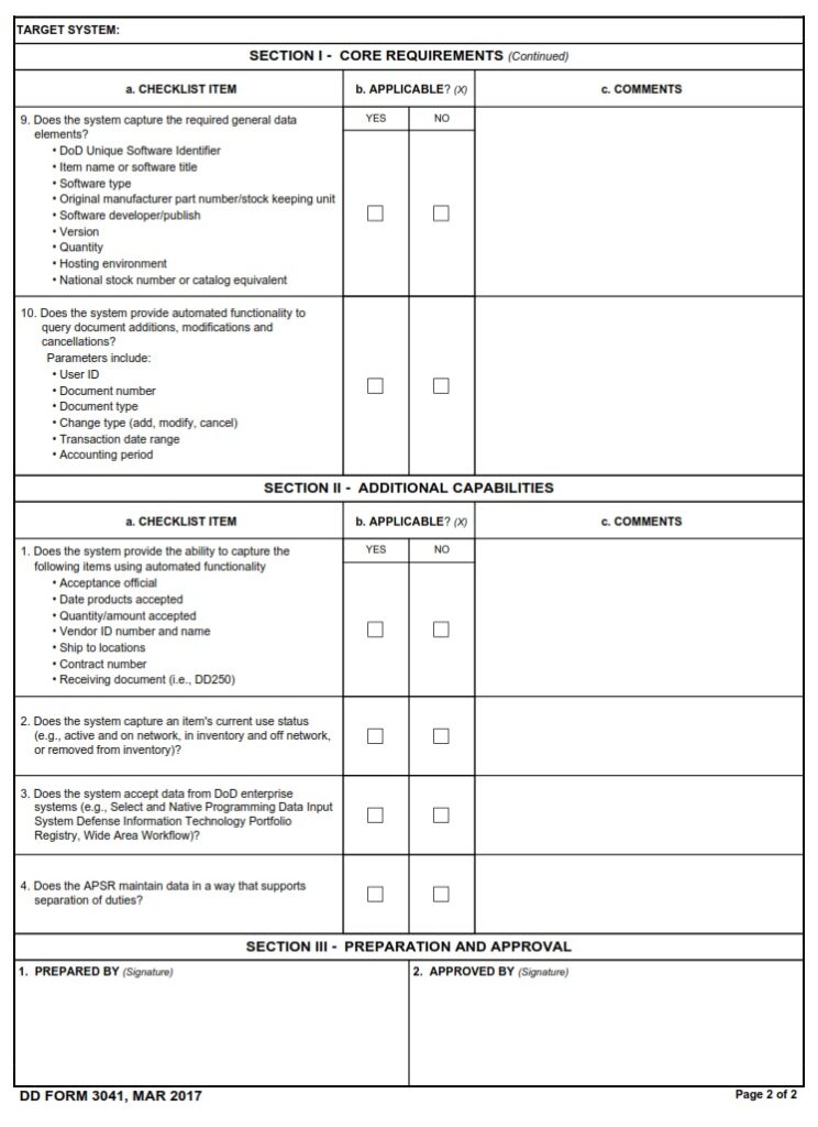 DD Form 3041 – Accountable Property System of Record (APSR ...