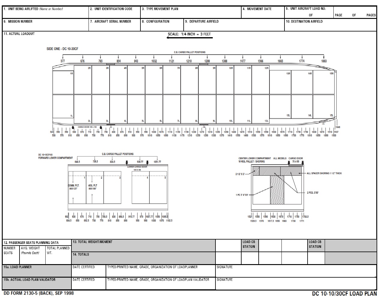DD Form 2130 5 DC 10 10 30CF Load Plan DD Forms