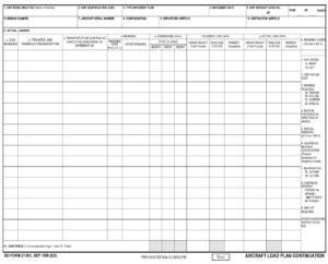 DD Form 2130C – Aircraft Load Plan Continuation - DD Forms