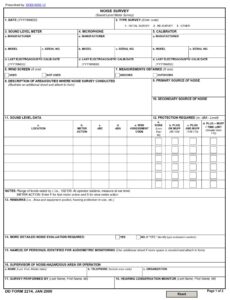 DD Form 2214 – Noise Survey - DD Forms