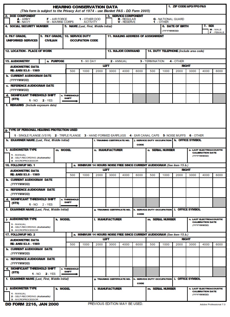 DD Form 2216