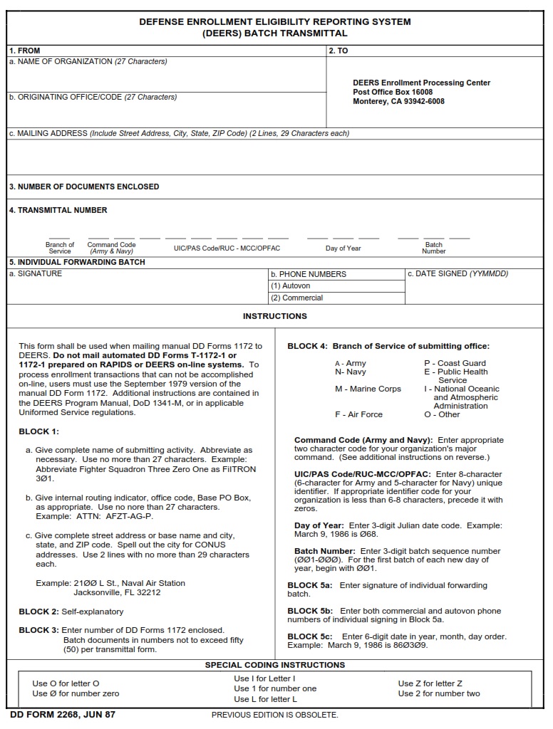 DD Form 2268