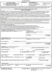 Dod Loa Example DD Form 2475 – DoD Educational Loan Repayment Program (LRP) Annual ...