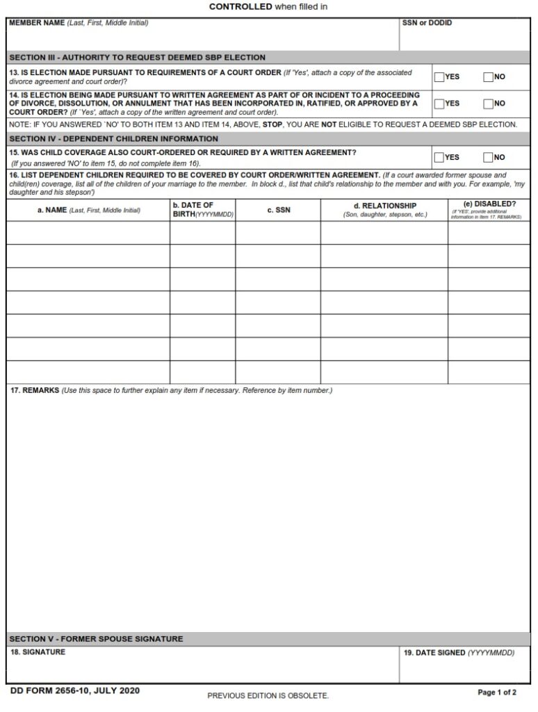 DD Form 2656 10 Survivor Benefit Plan SBP Reserve Component RC dd-form-2656-10-survivor-benefit-plan-sbp-reserve-component-rc