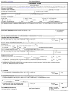 DD Form 2707 – Confinement Order - DD Forms