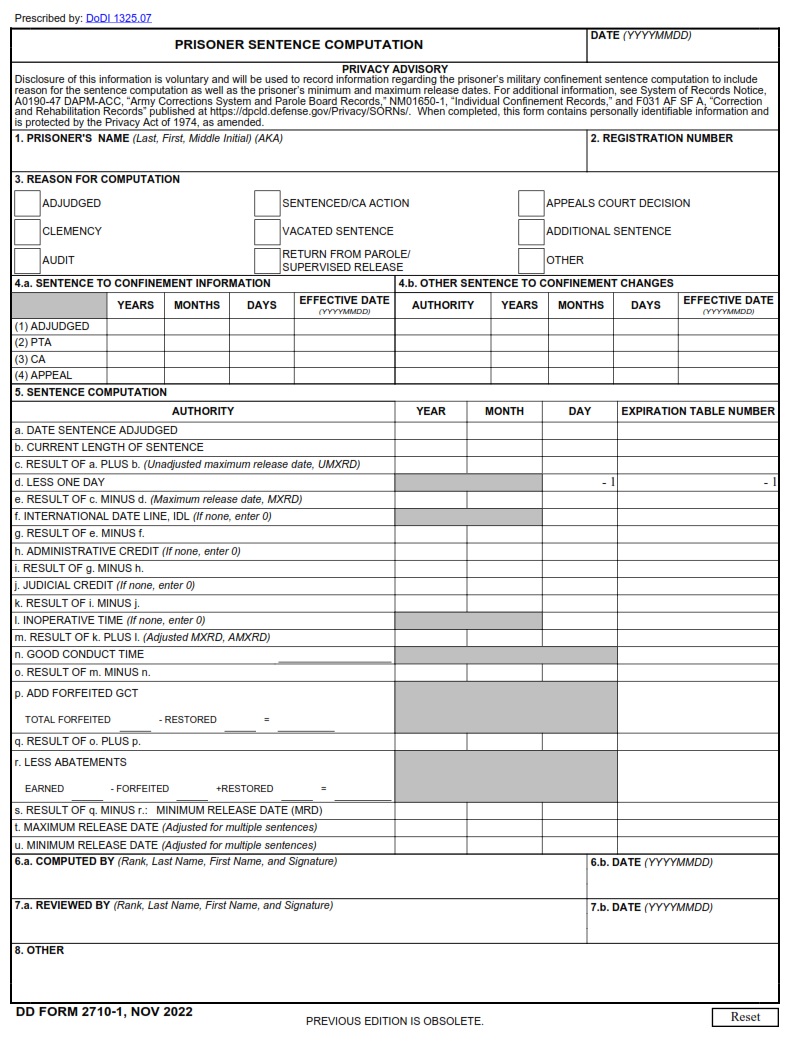 DD Form 2710-1