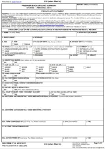 DD Form 2710 – Prisoner Background Summary - DD Forms