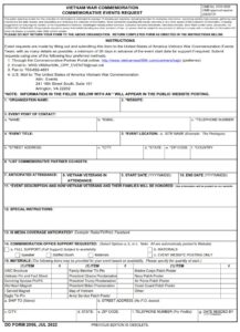 DD Form 2956 – Vietnam War Commemoration Commemorative Events - DD Forms