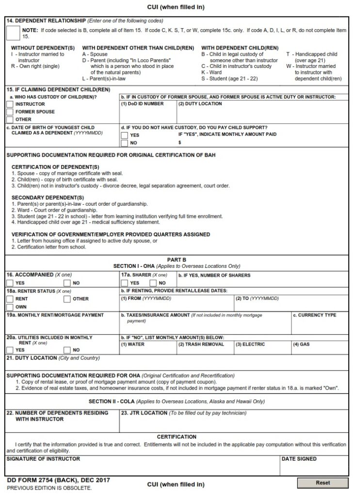 Dd Form 2754 – Junior Reserve Officer Training Corps (jrotc) Instructor 