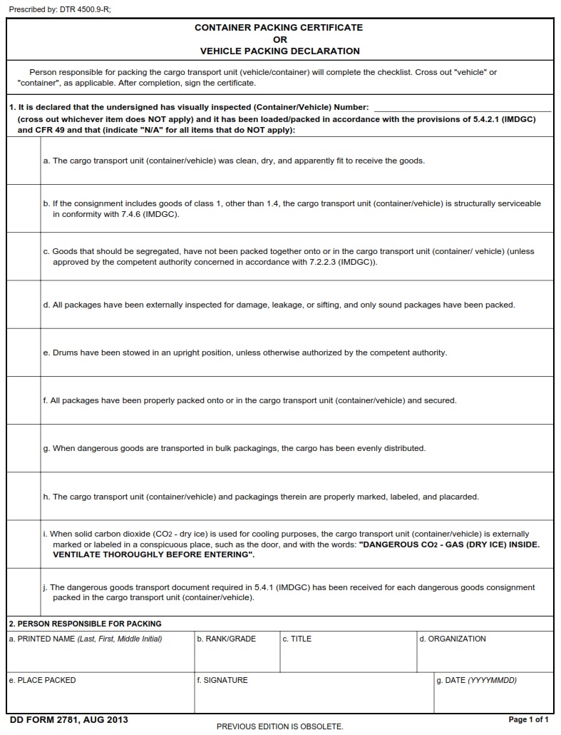 DD Form 2781