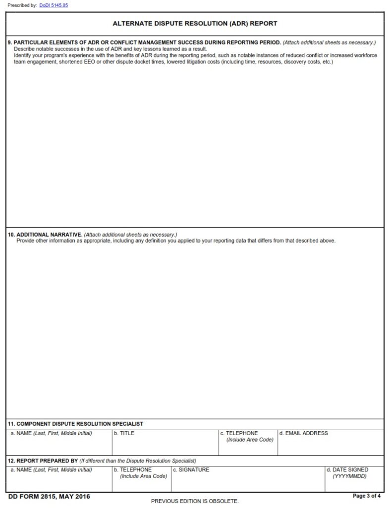 DD Form 2815 Alternative Dispute Resolution ADR Report DD Forms dd-form-2815-alternative-dispute-resolution-adr-report-dd-forms