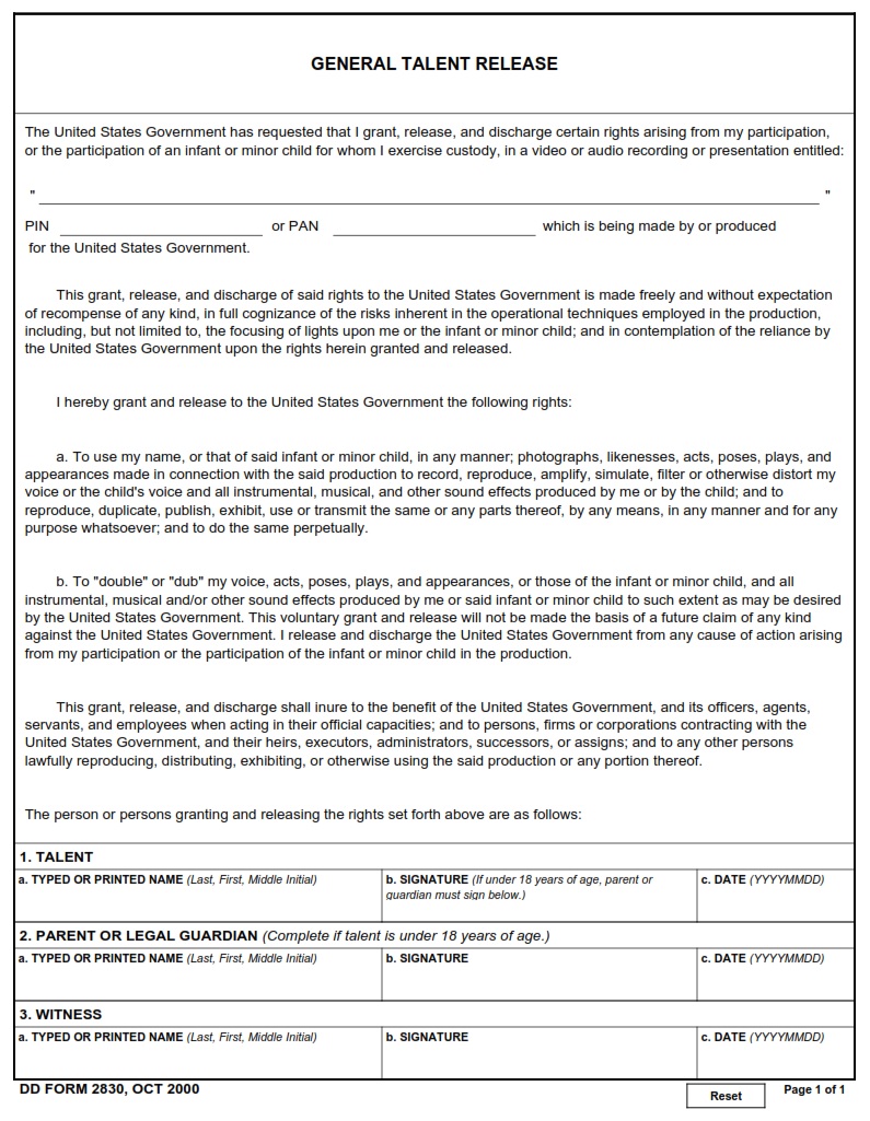 DD Form 2830