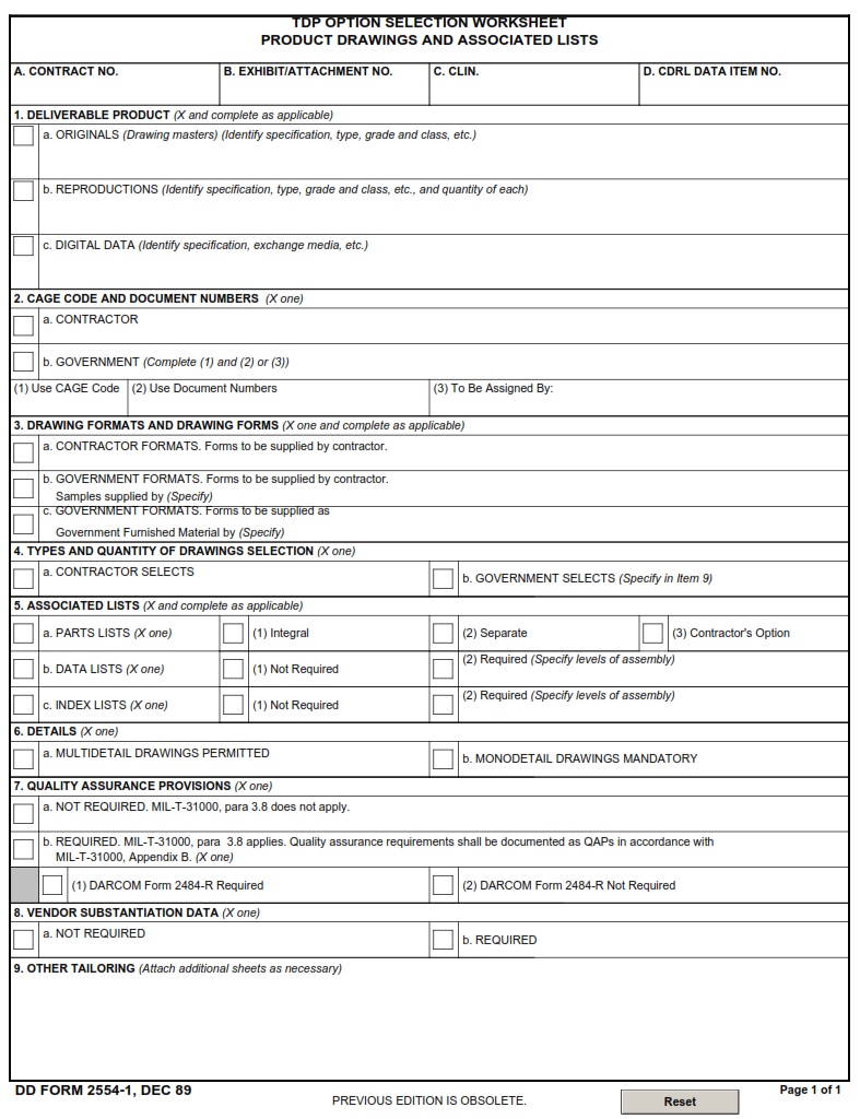 DD Form 2554-1