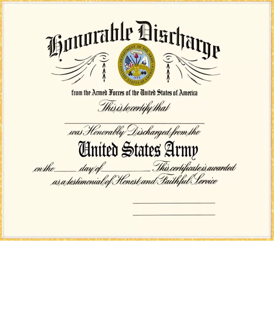 DD Form 256 Honorable Discharge Certificate DD Forms