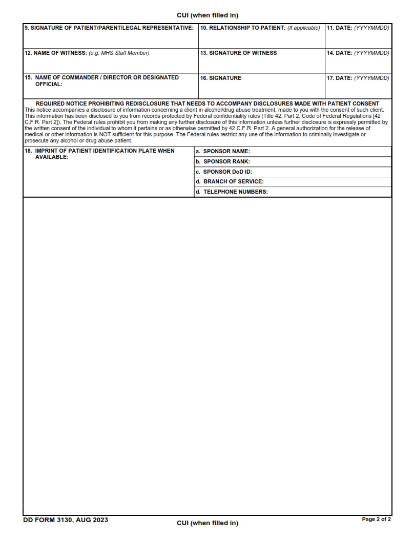 DD Form 3130 - Page 2