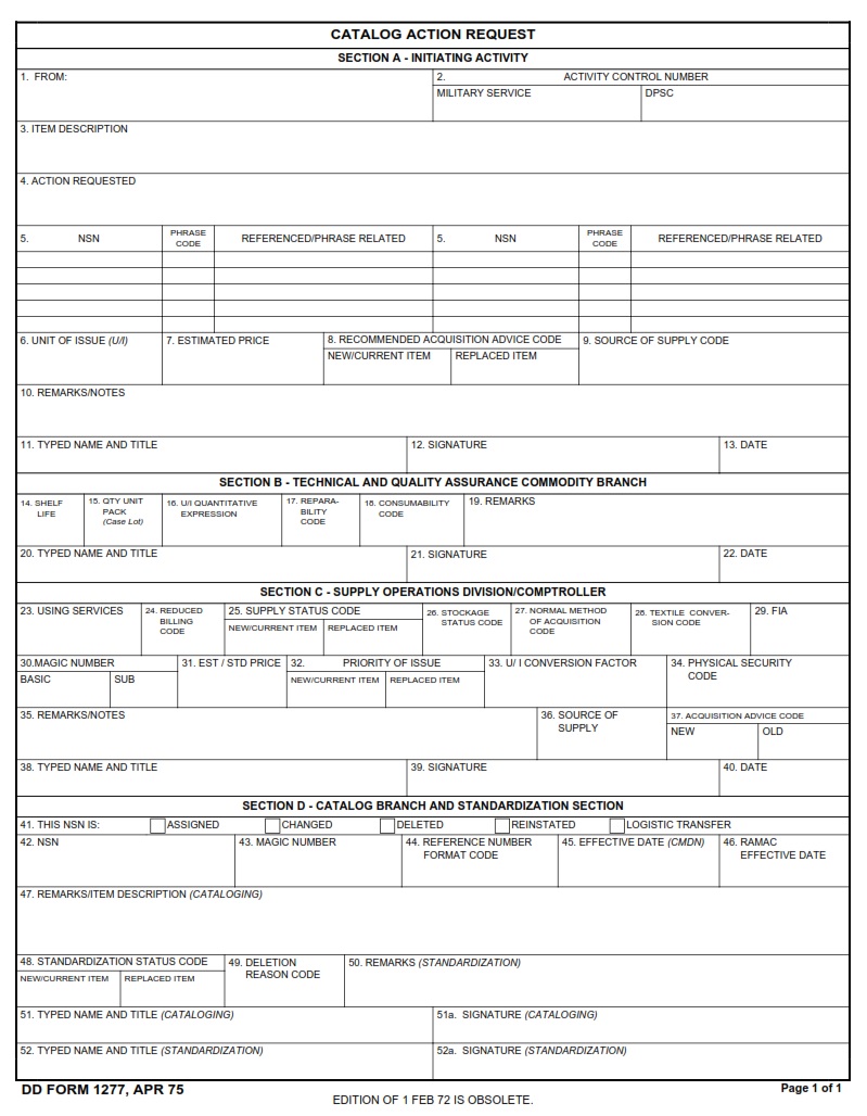 DD Form 1277