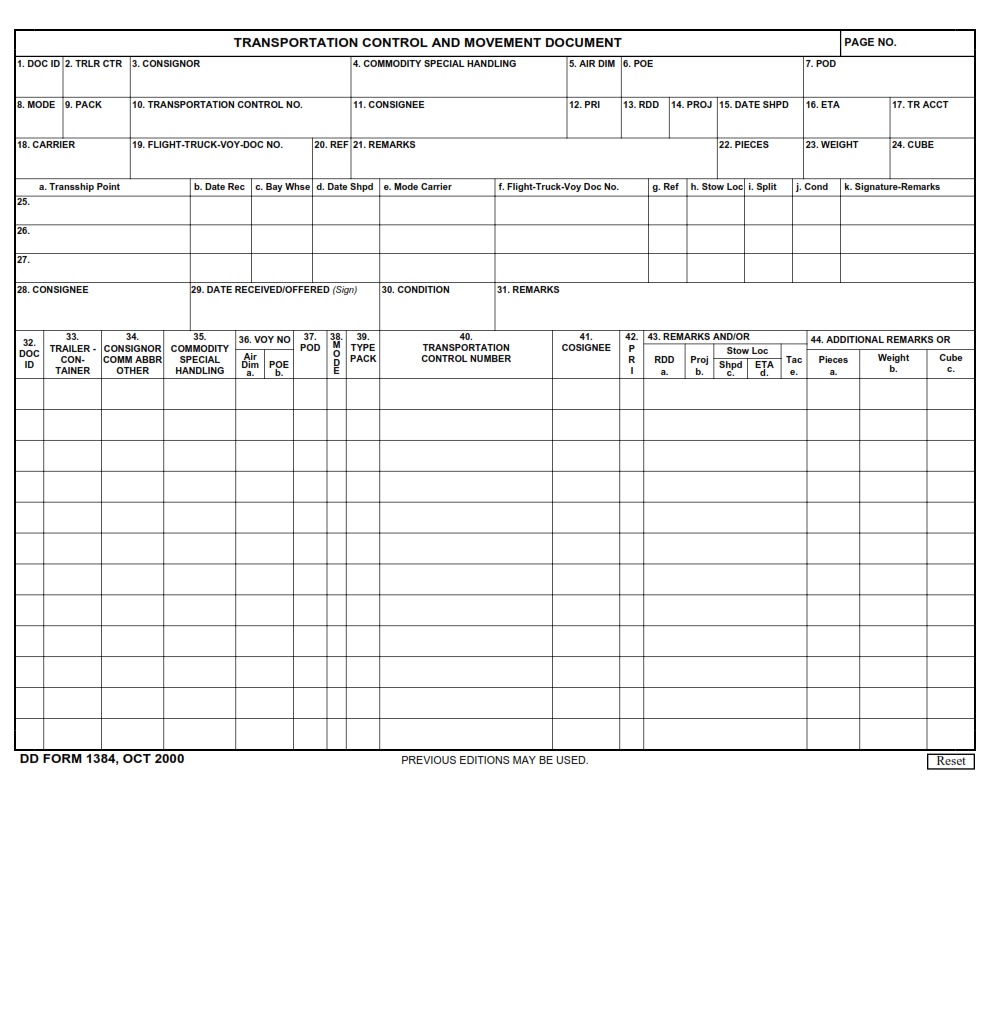 DD Form 1384