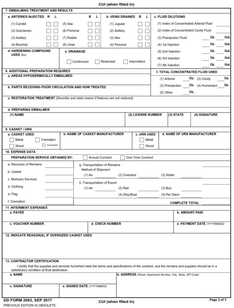 DD Form 2062 – Record of Preparation and Disposition of Remains ...