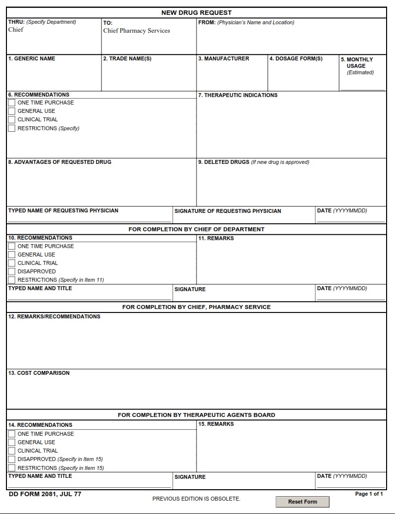 DD Form 2081