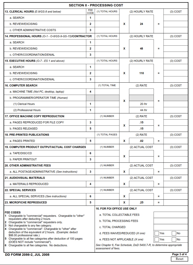 DD Form 2086 2 Freedom Of Information FOI Consultation And Request