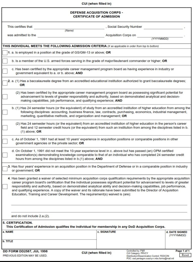 Dd Form 2787 – Certificate Of Warehouseman’s Legal Liability Insurance 