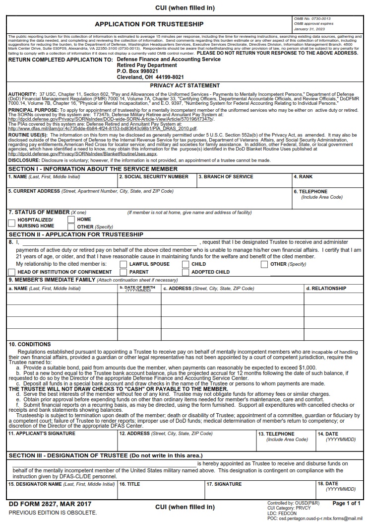 DD Form 2827