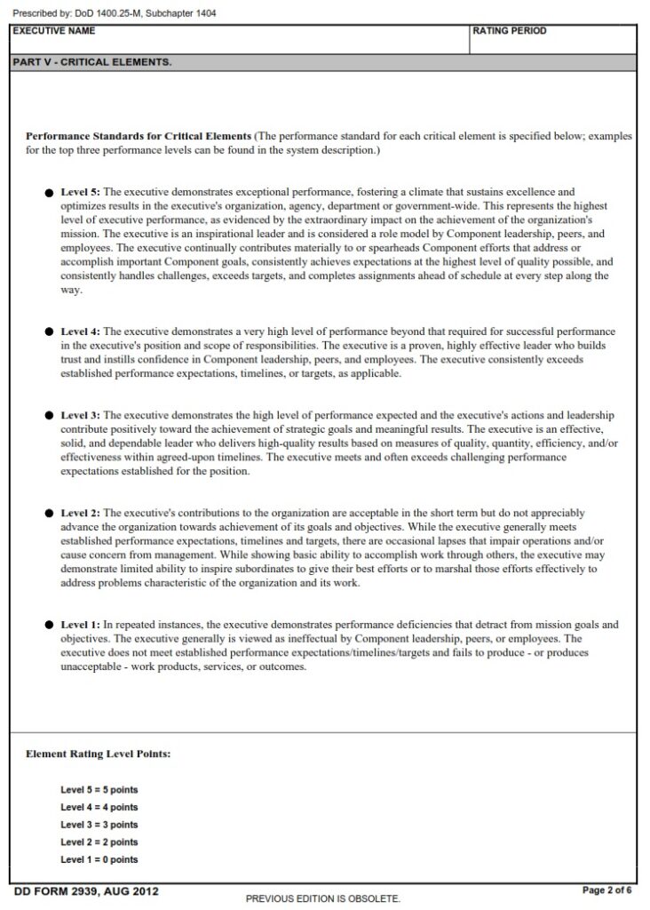DD Form 2939 NF 6 Performance Management System Executive Performance dd-form-2939-nf-6-performance-management-system-executive-performance