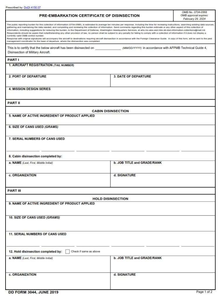 DD Form 3044 Pre Embarkation Certificate Of Disinsection DD Forms dd-form-3044-pre-embarkation-certificate-of-disinsection-dd-forms
