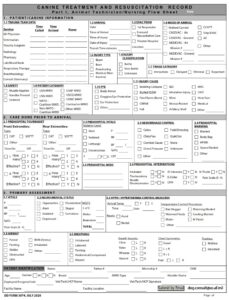 DD Form 3074 – Canine Treatment and Resuscitation Record - DD Forms